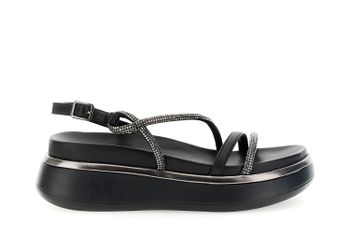 sandalias asimétricas con pedrería black 38