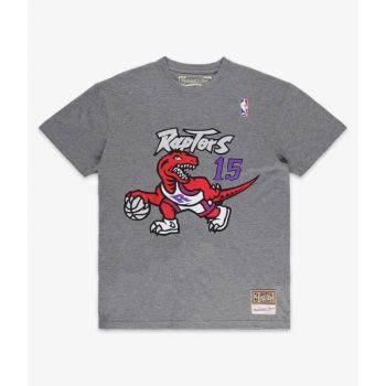 Camiseta Vince Carter Name and Number Mitchell and Ness Toronto Raptors gris