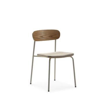 Lote de 2 sillas de tela y metal - beige