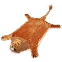 alfombra de felpa con forma de leon 205 cm marron dec024174