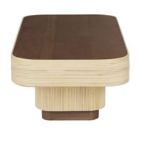 mesa de centro de madera de caoba y calamo l 135 cm