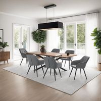 4 sillas de comedor efecto terciopelo 58 x 62 x 82 cm grisnegro