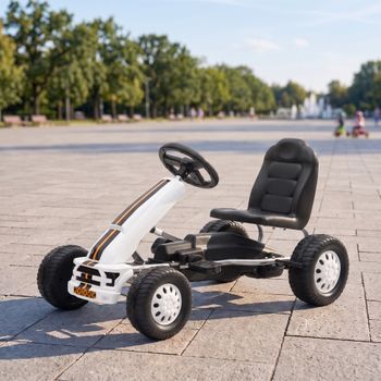 Go De Pedales Con Asiento Ajustable Y Freno Manual Blanco Aiyaplay