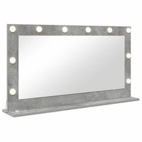 espejo de tocador rectangular gris concreto 100 x 55 x 18 cm vidaxl