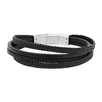 Pulsera multifila de policuero negra grabable