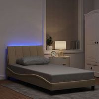 cama individual  cama para adultos  estructura de cama sin colchon tela crema 100x200 cm cfw256016