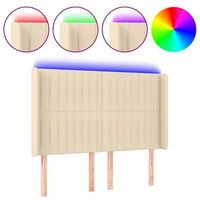 cabecero con led de tela color crema 147x16x118128 cm vidaxl