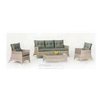 conjunto sofa 3 plazas sillones y mesa de centro exterior