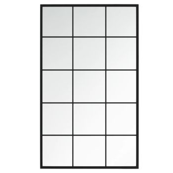 Espejo De Pared Metal Negro 100x60 Cm Vidaxl