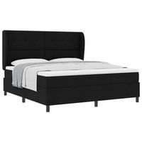 cama tipo box spring con cabecera negro 180 x 200 cm tela vidaxl