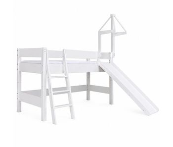 Cama alta con tobogan y torre casandra - princesas cama alta con tobogán,cama con tobogán,camas altas infantiles,cama alta infantil,camas semi altas tobogán