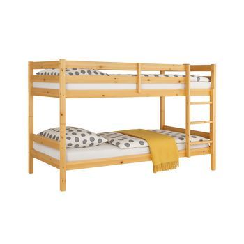 Litera Martu De Madera Maciza De Pino Convertible En Dos Camas Individuales En Color Madera