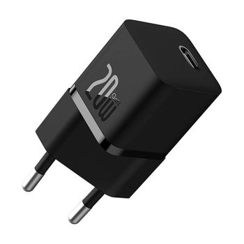Baseus Mini Cargador de Red 1xUSB-C Carga Rápida GaN5 20W Negro