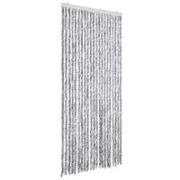 cortina mosquitera de chenilla blanca y gris 90x220 cm vidaxl
