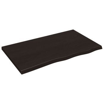 Tablero Mesa | Tablero Escritorio Madera Roble Tratada Marrón Oscuro 100x60x(2-4) Cm