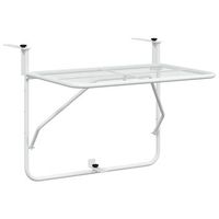 mesa de balcon acero blanca 60x40 cm