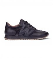 wonders para mujer a-4810 zapatillas de piel tot negro 39 plano cordones casual