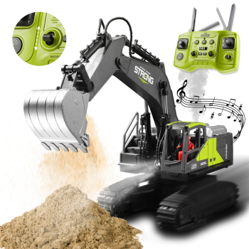 HJ Models 689-714A 1/16 2.4G 16CH Auto RC Excavadora Vehículos de Ingeniería Cubo de Aleación Excavando Rotación de 680°