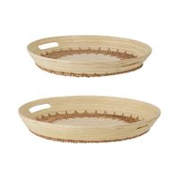 set de 3 bandejas de bambu beige