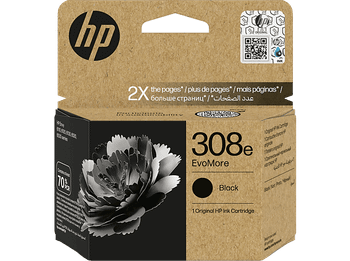 Cartucho de tinta - HP Evo More 308 negro, Hasta 320 páginas, Planet Partners Negro