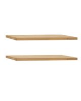 pack 2 estanterias de madera maciza flotante tono medio 120x32cm