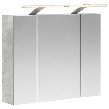Armario Con Espejo De Baño Gris Concreto 60 X 14,5 X 50 Cm Vidaxl