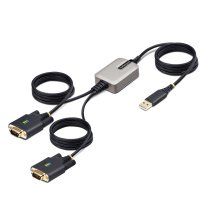 StarTech.com Cable Adaptador USB a 2 Puertos Serie de 4m - Cable Conversor USB a Serial - RetenciÃ³n COM - FTDI - ProtecciÃ³n ESD Nivel 4 - Tornillos Intercambiables -Win/macOS/ChromeOS/Linux