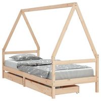 cama individual  cama para adultos  estructura de cama infantil con cajones madera pino 90x190 cm