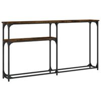 mesa consola  mesa de entrada  mesa auxiliar madera de ingenieria roble ahumado 145x225x75 cm