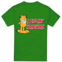 garfield camiseta i ate my homework para hombre