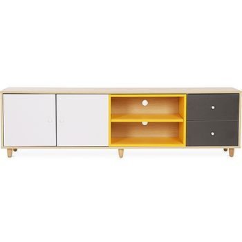 Mueble Tv De Madera - Diseño Escandinavo - Bena Multicolores