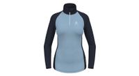 camiseta interior odlo 1 2 zip performance lana 150 azul para mujer