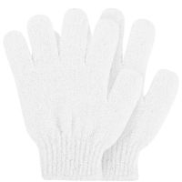 rose  caramel exfoliating gloves - white