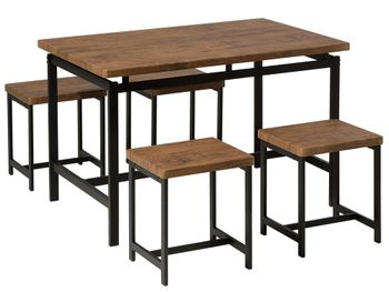 Conjunto de comedor de derivado de madera 4 personas l75