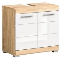 mueble bajo lavabo ridley  2 puertas  blanco y roble claro