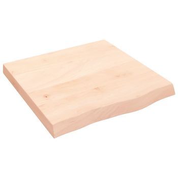 Tablero De Mesa Madera Maciza Roble Sin Tratar 60x60x(2-6) Cm Vidaxl