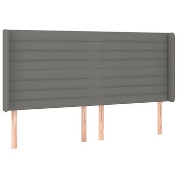 Cabecero Con Orejas De Tela Gris Oscuro 183x16x118/128 Cm Vidaxl