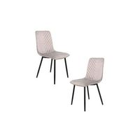 pack 2 sillas guri de terciopelo 884037 cm - gris claro