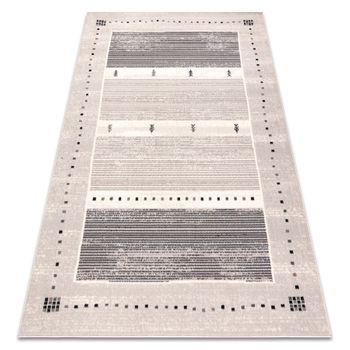 Alfombra Wool Angel 6553 / 52022 Rayas, Marco Beige / Gris 160x230 Cm