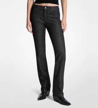 Michael Kors para mujer. MF59092FKE Vaquero de denim elástico de pitillo con tachuelas negro (M), Casual, Algodón