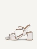 caprice heeled sandal white made of leather with trapeze heel size 40