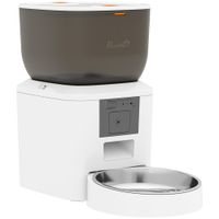 pawhut comedero para gatos con camara wirfi 24 ghz control por app comedero de 4 l para 1r10 comidas audio bidireccional