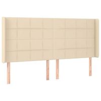 cabecero cama mueble de dormitorio con led de tela 183 x 16 x 118128 cm crema m020000512