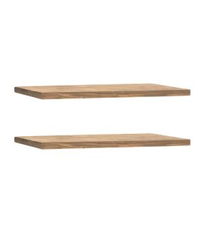 Pack 2 estanterías de madera maciza flotante envejecido 60x3,2cm