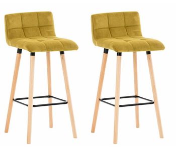 Set de 2 taburetes de bar lincoln en terciopelo 42x49x94 cm