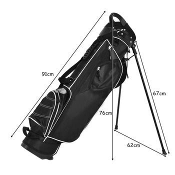 Bolsa De Golf Bolsa De Golf De 9 Pulgadas Bolsa De Lápices Bolsa De Viaje Profesional Bolsa Con Soporte Con Sección Para La Cabeza Y Correa De Transporte-negro