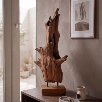 Escultura de madera marrón cm 23x27x64