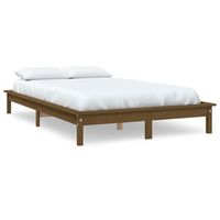 estructura de cama madera maciza pino marron miel 140x200 cm vidaxl