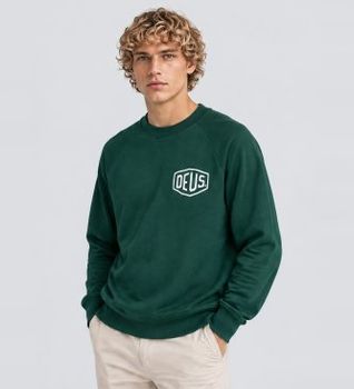 Deus Ex Machina para hombre. D263MSW153 Sudadera Harajuku Address verde (S), Casual, Algodón