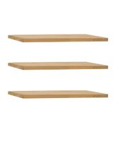 pack 3 estanterias de madera maciza flotante tono medio 180x32cm
